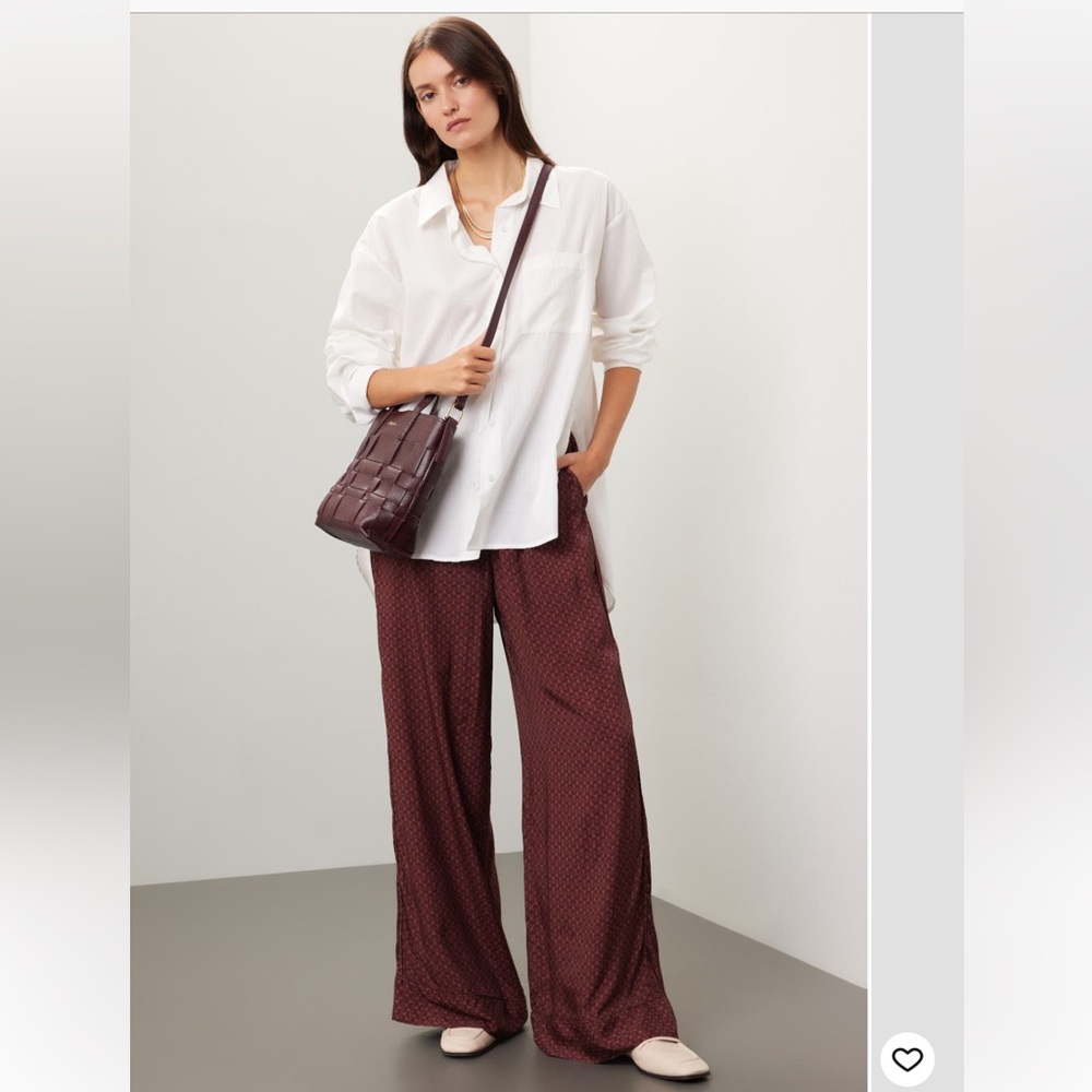 Splendid Lumi Geometric Burgundy Pants XS NWT